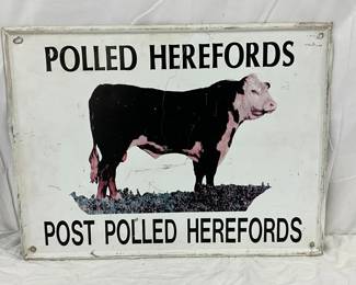Polled Herefords Metal Sign, 24in x 18in
