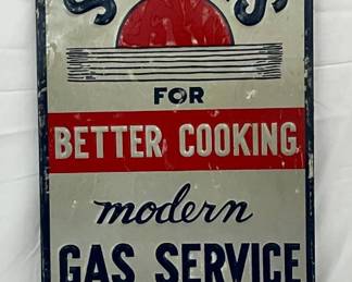 Emb,  Sungas Gas Service Metal Sign, 17in x 47in