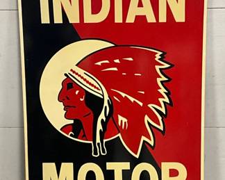 Red Indian Motor Oils’, SS Metal Sign , 30in x 60in - Contemporary 