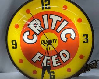 Critic Feed Light Up  Pam Clock, 14 inches