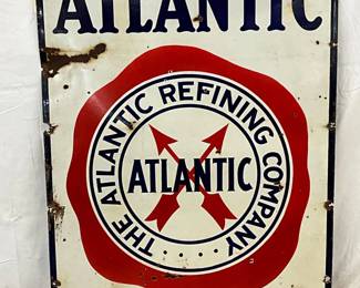 SSP ‘Atlantic Motor Oil’ Advertising Sign, 36 x 52 Inches
