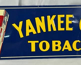 Emb. ‘Yankee Girl Tobacco,’ Tin Tacker Sign, 20×7 Inches