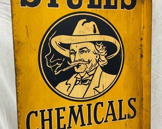 Stull’s Chemicals Metal Flange Sign, 18 x 27 1/2 Inches
