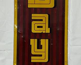 Dayton Tires Metal Sign, 15in x 67in, Cut Version