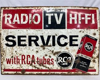 DS RCA Tubes Service Metal Sign, 40in x 28in