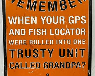 Emb. Johnson Metal Sign, Fishing-Themed Advertising, 15×25 