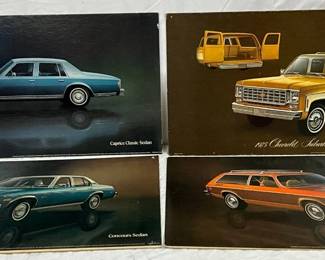(4) Dealership Cardboards Featuring: Chevrolet, Century, and Vega Automobiles, 32in x 18in