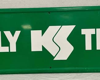 Kelly Tires Green Metal Sign, 60in x 18in