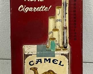 Embossed Camel Cigarette Advertising Thermometer, 6×14 in