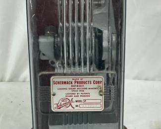 Early Schermack Products Corp. See Through Stamp Machine, Model P, 7×13 inches