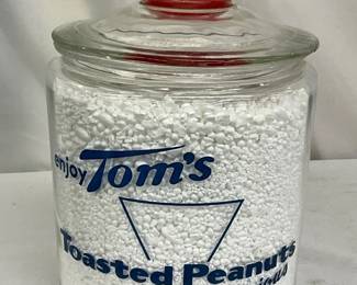 Early Tom’s Glass Jar with Lid, 8in x 10in