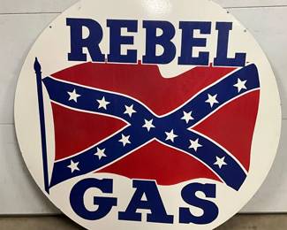 DS Porc. ‘Rebel Gas’ Sign, 48-Inch Diameter- Contemporary 