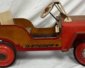 ‘Steger Utility’ Early Wooden and Metal Pedal Car