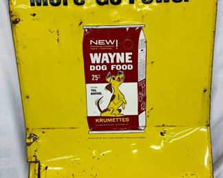 Emb. Wayne Dog Food ‘More Go Power’ Metal Sign, 28in x 36in