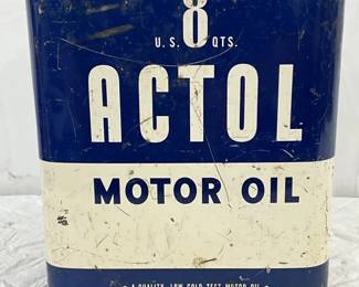 Early Actol Motor Oil Can, 8 U.S. Quarts