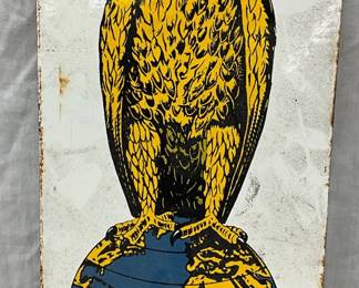 J.I. Case Porc. Sign with Eagle Graphic and Globe, 8×16 