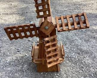 Wood decorative windmill