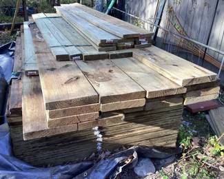 Large treated lumber bundle