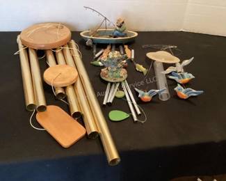 Several windchimes (all displayed inside)