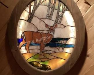 Stained glass deer decor