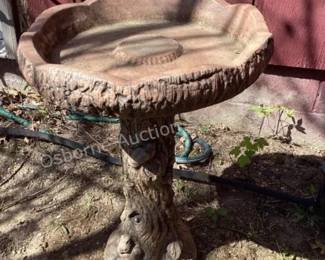 Cement birdbath