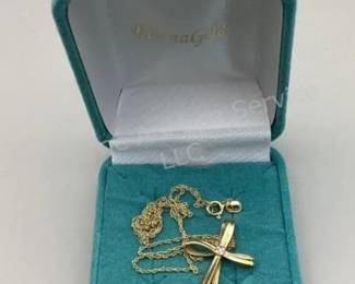 QVC EternaGold 14K Cross Necklace