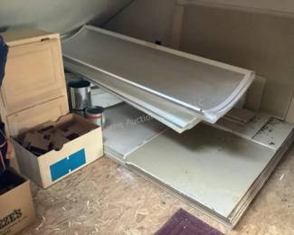 Drywall (8 sheets of 3/8"), shower corner surround