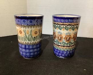 Polish pottery cups