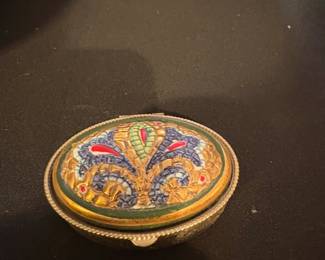 Vintage Cloisonn Enameled Pill Box