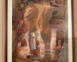 Peter Nixon Nude Women with Roses Artwork