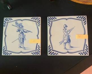 Delftware Tiles with Soldiers