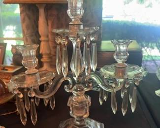 Baccarat Crystal Candelabra with Prism Drops second image