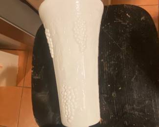 Indiana Glass Harvest Grape Milk Glass Vase