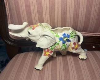Vintage Ceramic Elephant Planter