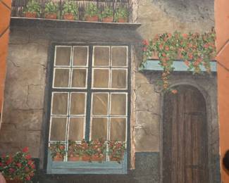 Peggy Payne European Street Scene Oil Painting