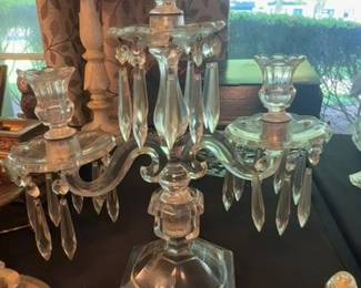 Baccarat Crystal Candelabra with Prism Drops