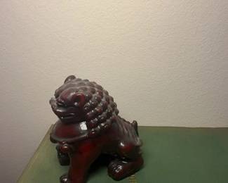 Red Resin Foo Dog Figurine second image