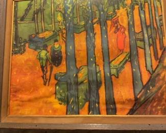 Les Alyscamps Falling Autumn Leaves Painting second image
