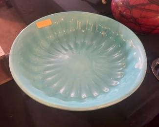 Vintage Franciscan Coronado Aqua Swirl Footed Bowl
