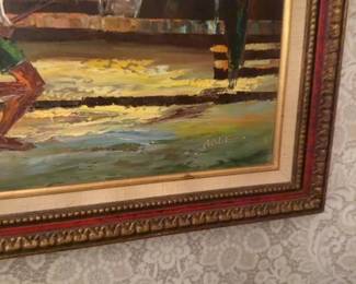 Oil Painting of a City Scene with Figures by ABLE second image
