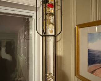Hanging Galileo Thermometer with Colored Glass Inserts