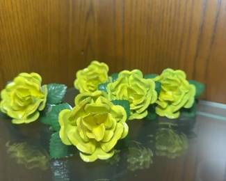 Set of Yellow Rose Napkin Rings third image