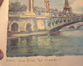 G. Leon Print Eiffel Tower and Pont Alexandre III second image