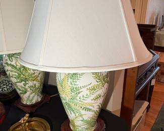 Chinoiserie Fern Pattern Ceramic Table Lamp by Port