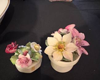 Set of Two Vintage Bone China Floral Figurines second image
