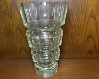 Josef Hoffmann for Moser Art Deco Prism Cut Crystal Vase