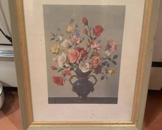 Floral Still Life Print in Ornate Frame