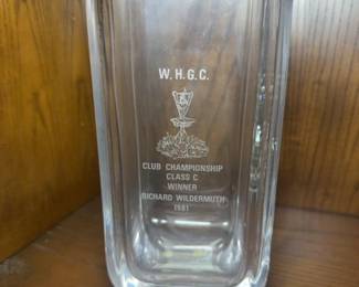Crystal Golf Trophy  W.H.G.C. Club Championship Class C Winner Richard Wildermuth