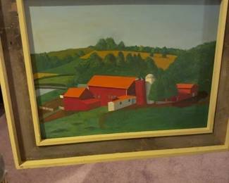 Willow Valley Farm Landscape Painting by A. Stadler third image