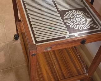 MidCentury Modern Salton Hotable Food Warming Bar Cart third image